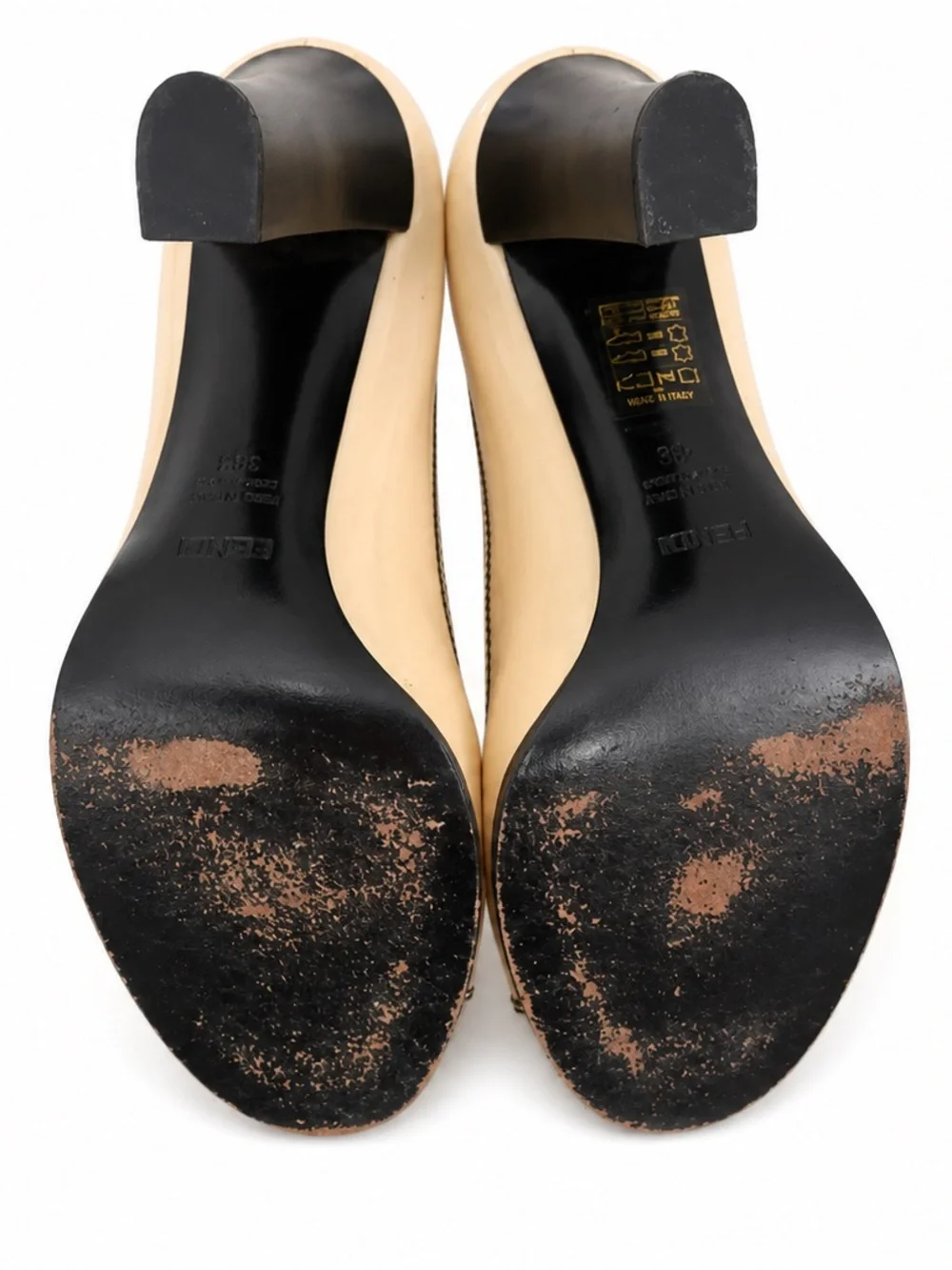 Fendi Buckle Ivory Heels